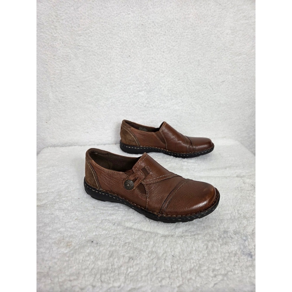 Earth Origins Elsie Brown Leather Slip On Loafers Shoes Womens 8.5 M Peasant
